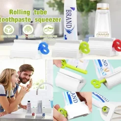 3pcs Rolling Toothpaste Squeezer Tube Squeezer Toothpaste Dispenser Holder Dental Cream Bathroom Manual Syringe Dispenser