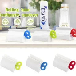 3pcs Rolling Toothpaste Squeezer Tube Squeezer Toothpaste Dispenser Holder Dental Cream Bathroom Manual Syringe Dispenser