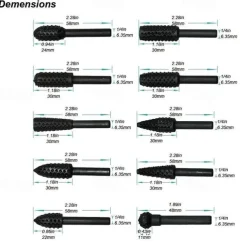 5/10pcs Rotary Burr Rasp Set Carbon Steel Wood Carving File Rasp Drill Bits Fit For Rotary Tools For DIY Woodworking Wood Plastic Carving Polishing Grinding Engraving