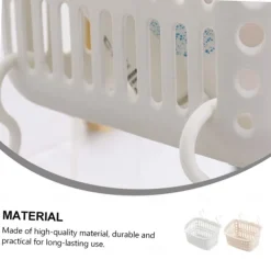 2pcs Rotatable Hook Plastic Hanging Basket - Portable Shower Caddy for Bathroom, Kitchen, and Dormitory Storage, Space-Saving Organizer