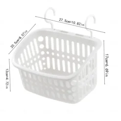 2pcs Rotatable Hook Plastic Hanging Basket - Portable Shower Caddy for Bathroom, Kitchen, and Dormitory Storage, Space-Saving Organizer