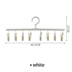 3pcs Rotating Clothes Drying Rack with 8 Clips, Non-Slip, Traceless Socks Hanger for Students' Dormitories, Household Clothes, Underwear, Socks, Ties, Ideal for Wardrobe, Bathroom, Home Organization