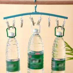 3pcs Rotating Clothes Drying Rack with 8 Clips, Non-Slip, Traceless Socks Hanger for Students' Dormitories, Household Clothes, Underwear, Socks, Ties, Ideal for Wardrobe, Bathroom, Home Organization