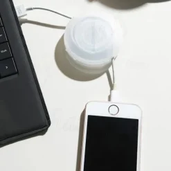 2pcs Round Wire Winder Box Portable Multifunctional Data Cable Storage Case Cable Container USB Charger Holder Wire Management Box