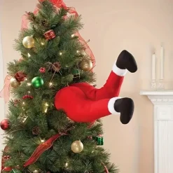 1pcs Santa Prosthetic Leg Dinner Table Decor Christmas Decor Fireplace Decor Xmas Holiday Tree Ornament Inflatable Santa Legs Santa Legs for Chimney Festival Home Decoration Window