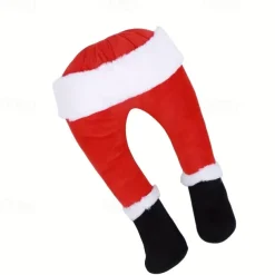 1pcs Santa Prosthetic Leg Dinner Table Decor Christmas Decor Fireplace Decor Xmas Holiday Tree Ornament Inflatable Santa Legs Santa Legs for Chimney Festival Home Decoration Window