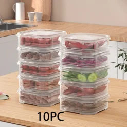 2pcs Sealed Plastic Preservation Box Refrigerator Storage Box Microwave Oven Specific Refrigerated Sealed Food Storage Box Commercial With Lid