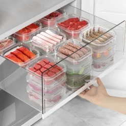 2pcs Sealed Plastic Preservation Box Refrigerator Storage Box Microwave Oven Specific Refrigerated Sealed Food Storage Box Commercial With Lid