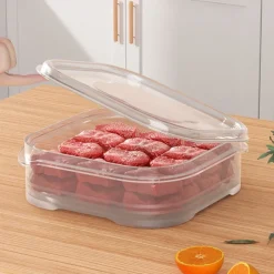 2pcs Sealed Plastic Preservation Box Refrigerator Storage Box Microwave Oven Specific Refrigerated Sealed Food Storage Box Commercial With Lid