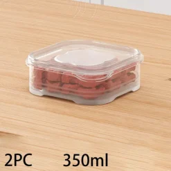 2pcs Sealed Plastic Preservation Box Refrigerator Storage Box Microwave Oven Specific Refrigerated Sealed Food Storage Box Commercial With Lid