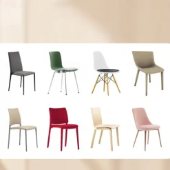 4PCS Seersucker Dining Room Chair Covers Slipcovers with Skirt Stretch Washable Seat Covers Protector, Cream