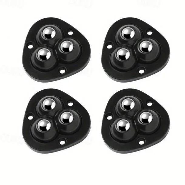 4pcs Self Adhesive Caster Wheels Heavy Duty Swivel Wheels Stainless Steel Paste Universal Wheel 360 Degree Rotation Sticky Pulley For Bins Bottom Storage Box Furniture Trash Can Coffee Table