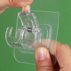 4Pcs Self Adhesive Curtain Rod Bracket Punch-free Curtain Rod Clips Nail-Free Hook Adjustable Shower Curtain Rod Hanging Holder