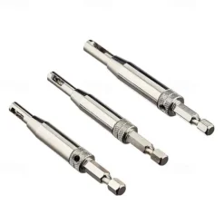 4pcs Self Centering Hinge Drill Bit Set High-speed Steel Woodworking Door Window Hinge Drill Bit Positioning Hole Opener