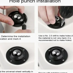 4pcs Self-adhesive Casters, Upgraded Casters, Super Load-bearing Ball Stainless Steel Universal Pulley, 360 Degree Rotating Pulley For Furniture Garbage Cans
