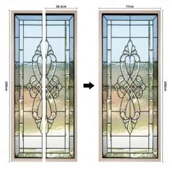 2pcs Self-adhesive Creative Imitation Glass Door Stickers For Living Room Diy Decorative Home Waterproof Wall Stickers 30.3"*78.7"(77x200cm)