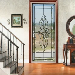 2pcs Self-adhesive Creative Imitation Glass Door Stickers For Living Room Diy Decorative Home Waterproof Wall Stickers 30.3"*78.7"(77x200cm)