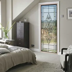 2pcs Self-adhesive Creative Imitation Glass Door Stickers For Living Room Diy Decorative Home Waterproof Wall Stickers 30.3