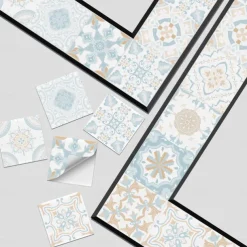 24/48pcs Self-adhesive Wall Stickers Waterproof Fresh Tiles Tile Stickers Waterproof Creative Kitchen Bathroom Living Room