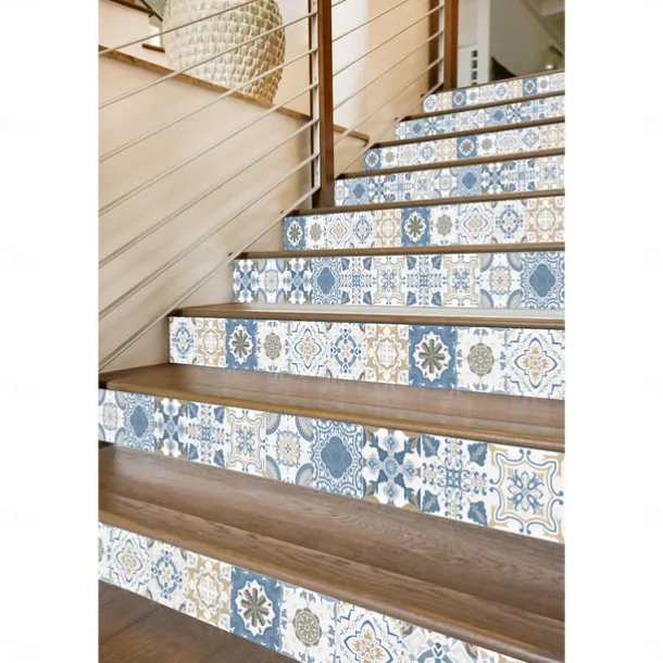 24/48pcs Self-adhesive Wall Stickers Waterproof Fashion Moroccan Tile Stickers Creative Kitchen Bathroom Living Room