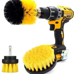 3PCs set Electric scrubber brush drill brush kit 2/3.5/4 ''plastic round cleaning brush for carpet glass car tires nylon brushes