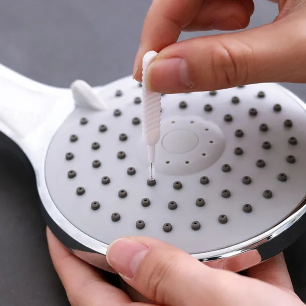 10Pcs Shower Head Hole Cleaning Brush White Small Brush Pore Gap Clean Anti-clogging Nylon for Home Daily Anti-blocking Multifunctional Cleansing Dredge