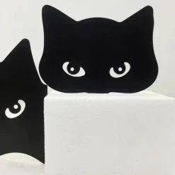 2pcs Silhouette Peeping Cat Metal Plug-in Garden Yard Art Halloween Decor Farmhouse Home Decor Outdoor Ornaments Decor Courtyard Lawn Gift Ideal For Cat Lovers
