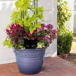 2pcs Silhouette Peeping Cat Metal Plug-in Garden Yard Art Halloween Decor Farmhouse Home Decor Outdoor Ornaments Decor Courtyard Lawn Gift Ideal For Cat Lovers