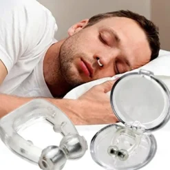 2/4pcs Silicone Anti Snore Magnet Nose Clip with Storage Box Silicone Anti-snoring Device Prevents Snoring