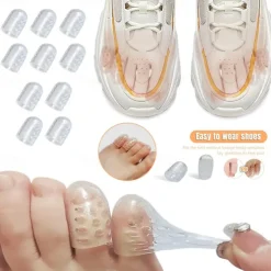 10pcs Silicone Breathable Toe Covers, Silicone Anti-Friction Toe Protector, Little Toe Protectors Caps Guards for Men Women, Blisters and Ingrown Toenails