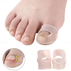 2PCS Silicone Ingrown Toenail Corrector – Invisible Toe Nail Straightening Brace, Pedicure Foot Care Tool for Paronychia Treatment & Nail Healing Protection