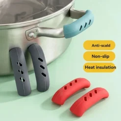 5PCS Silicone Pan Handle Cover Heat Insulation Assist Handle Holder Grip Sleeve Kitchen Gadgets