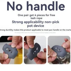 5PCS Silicone Pan Handle Cover Heat Insulation Assist Handle Holder Grip Sleeve Kitchen Gadgets