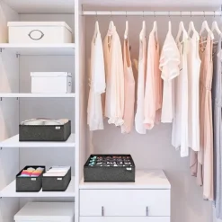 4pcs Socks Underwear Drawer Organizer Divider, ULG Washable Dresser Drawer Organizer Foldable Oxford Fabric Closet Organizers And Storage Boxes For Socks, Underwear, Ties, Belts