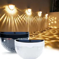 2/4pcs Solar Fence Light Outdoor Waterproof Wall Lights Solar Step Lights for Patio Fence Yard Garden Garage Deck Stairway Gate