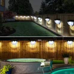 2/4pcs Solar Fence Light Outdoor Waterproof Wall Lights Solar Step Lights for Patio Fence Yard Garden Garage Deck Stairway Gate