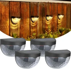 2/4pcs Solar Fence Light Outdoor Waterproof Wall Lights Solar Step Lights for Patio Fence Yard Garden Garage Deck Stairway Gate