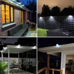 2/4pcs Solar Fence Light, Solar Gutter Light Outdoor 3LED Waterproof Deck Sink Wall Light, Garden Landscape Lighting Wall Light, Villa Decoration Light Porch Terrace Driveway Deck Stairs Lighting