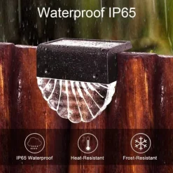 2/4pcs Solar Fence Lights Outdoor Deck Lights Warm White Waterproof RGB 2 Modes Garden Lights Villa Patio Decoration Landscape Fence Stair Lights