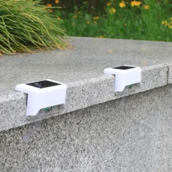 4pcs Solar Fence Lights Outdoor Waterproof Garden Light Courtyard Fence Steps Balcony Walkway Holiday Decoration Lighting Solar Night Lamp