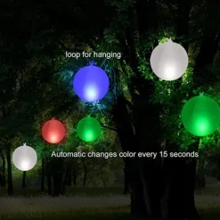 2pcs Solar Floating Pool Lights Outdoor Solar Garden Light Inflatable Floating Ball Light Waterproof Color Changing LED Night Lamp