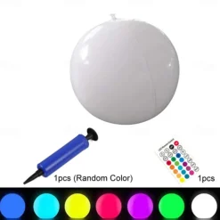 2pcs Solar Floating Pool Lights Outdoor Solar Garden Light Inflatable Floating Ball Light Waterproof Color Changing LED Night Lamp