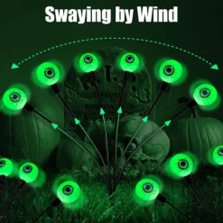 1/2pcs Solar Garden Lights Outdoor Firefly Starburst Swaying Lights Warm White Color Changing RGB Light for Yard Patio Pathway Decoration Swaying When Wind Blows