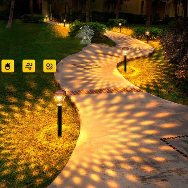 2/6pcs Solar Garden Pathway Lights Outdoor LED Lawn Lamp RGB Warm White Color for Garden Decor Landscape Lighting