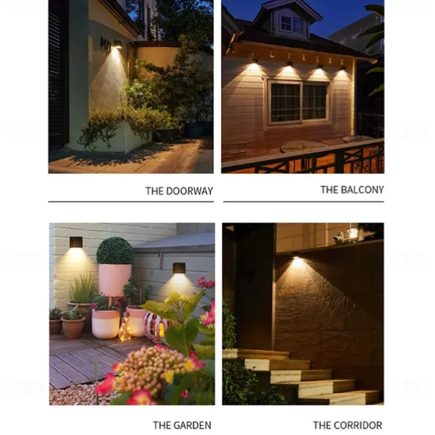 1/2pcs Solar Outdoor Wall Lights Patio Lights Fence Light for Garden Patio Balcony Courtyard Villa Porch Yard Decoration Atmosphere Waterproof Wall Lamp