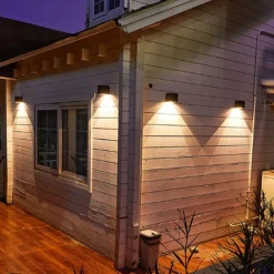 1/2pcs Solar Outdoor Wall Lights Patio Lights Fence Light for Garden Patio Balcony Courtyard Villa Porch Yard Decoration Atmosphere Waterproof Wall Lamp