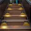 4/8pcs Solar Step Lights 5LED Outdoor Waterproof Garden Deck Lights Solar Fence Lights Garden Fence Yard Decoration Lighting Solar Deck Lights