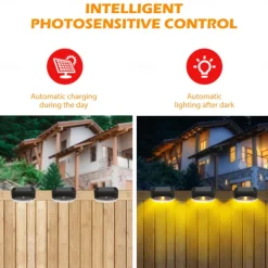 4/8pcs Solar Step Lights 5LED Outdoor Waterproof Garden Deck Lights Solar Fence Lights Garden Fence Yard Decoration Lighting Solar Deck Lights
