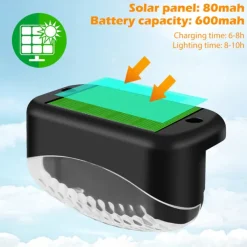 4/8pcs Solar Step Lights 5LED Outdoor Waterproof Garden Deck Lights Solar Fence Lights Garden Fence Yard Decoration Lighting Solar Deck Lights