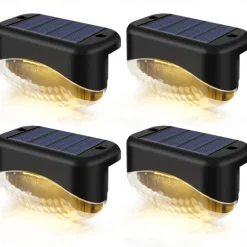 4/8pcs Solar Step Lights 5LED Outdoor Waterproof Garden Deck Lights Solar Fence Lights Garden Fence Yard Decoration Lighting Solar Deck Lights